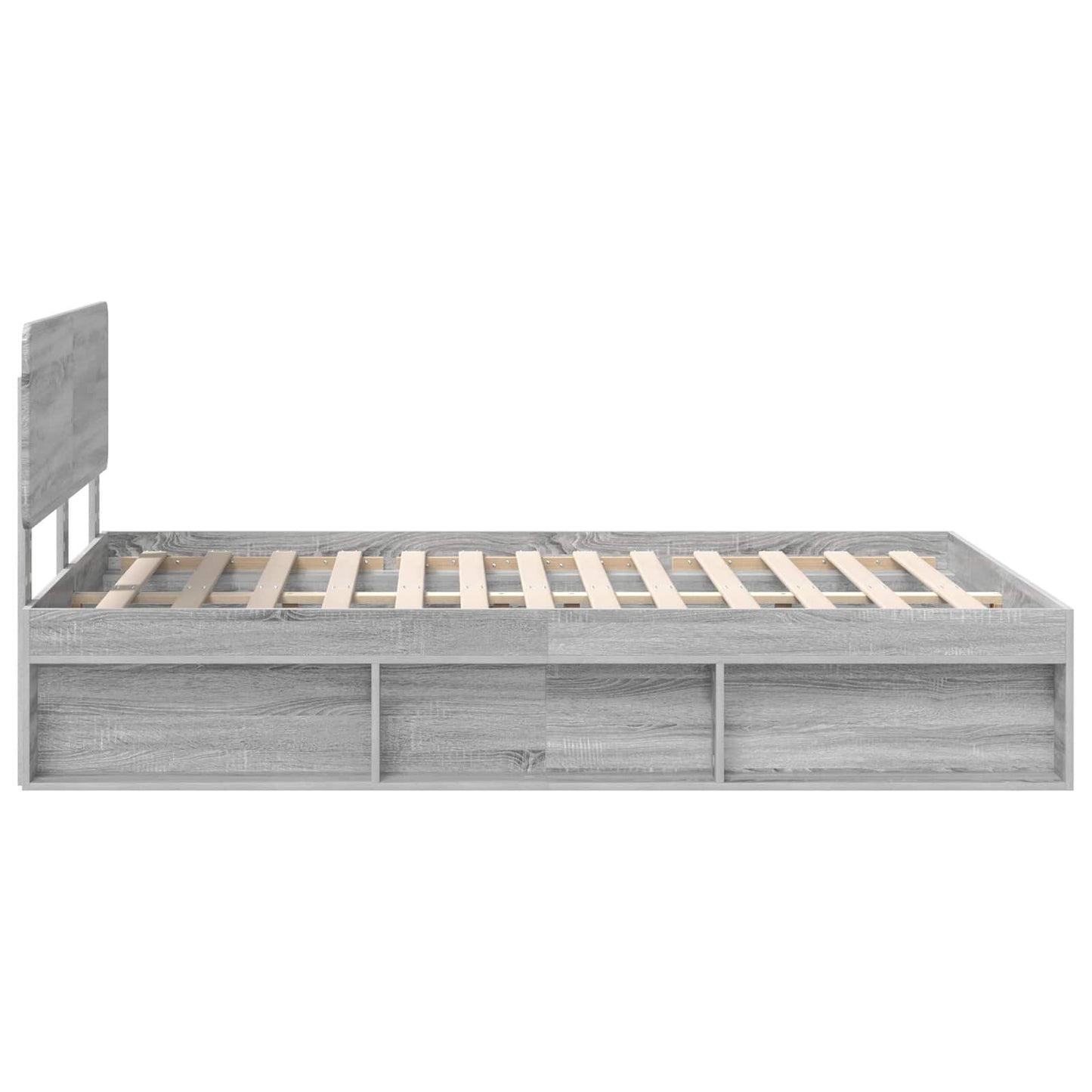 Bed Frame Grey Sonoma 140 x 200 cm Solid Pine Wood