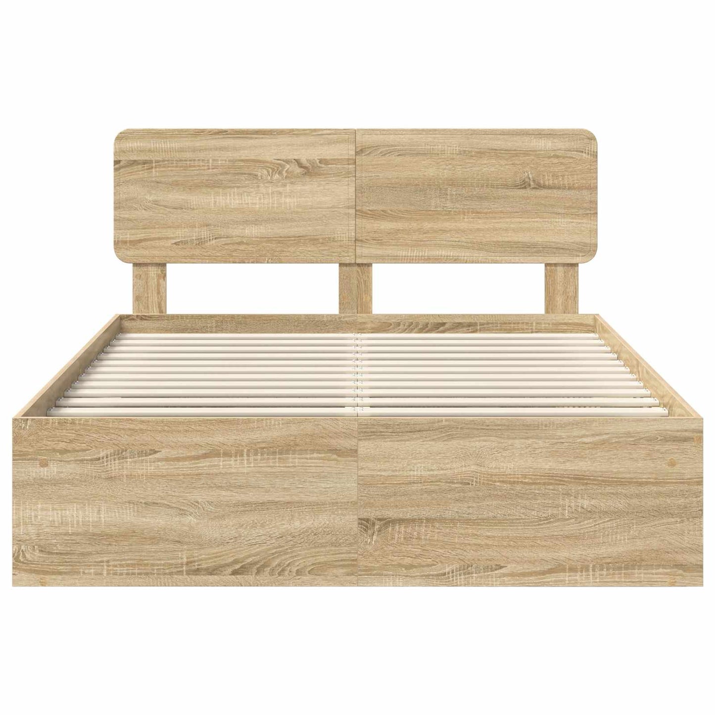 Bed Frame with Headboard Sonoma 140 x 190 cm Solid Pine Wood