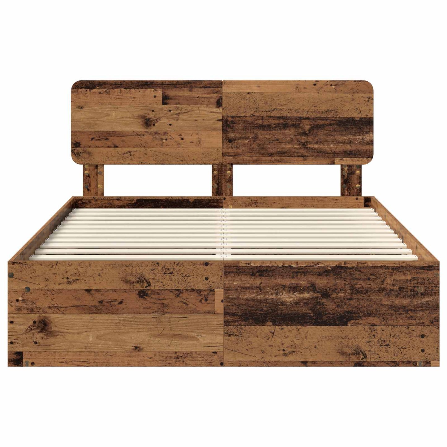 Bed Frame with Headboard Old Wood 140 x 190 cm Solid Pine Wood