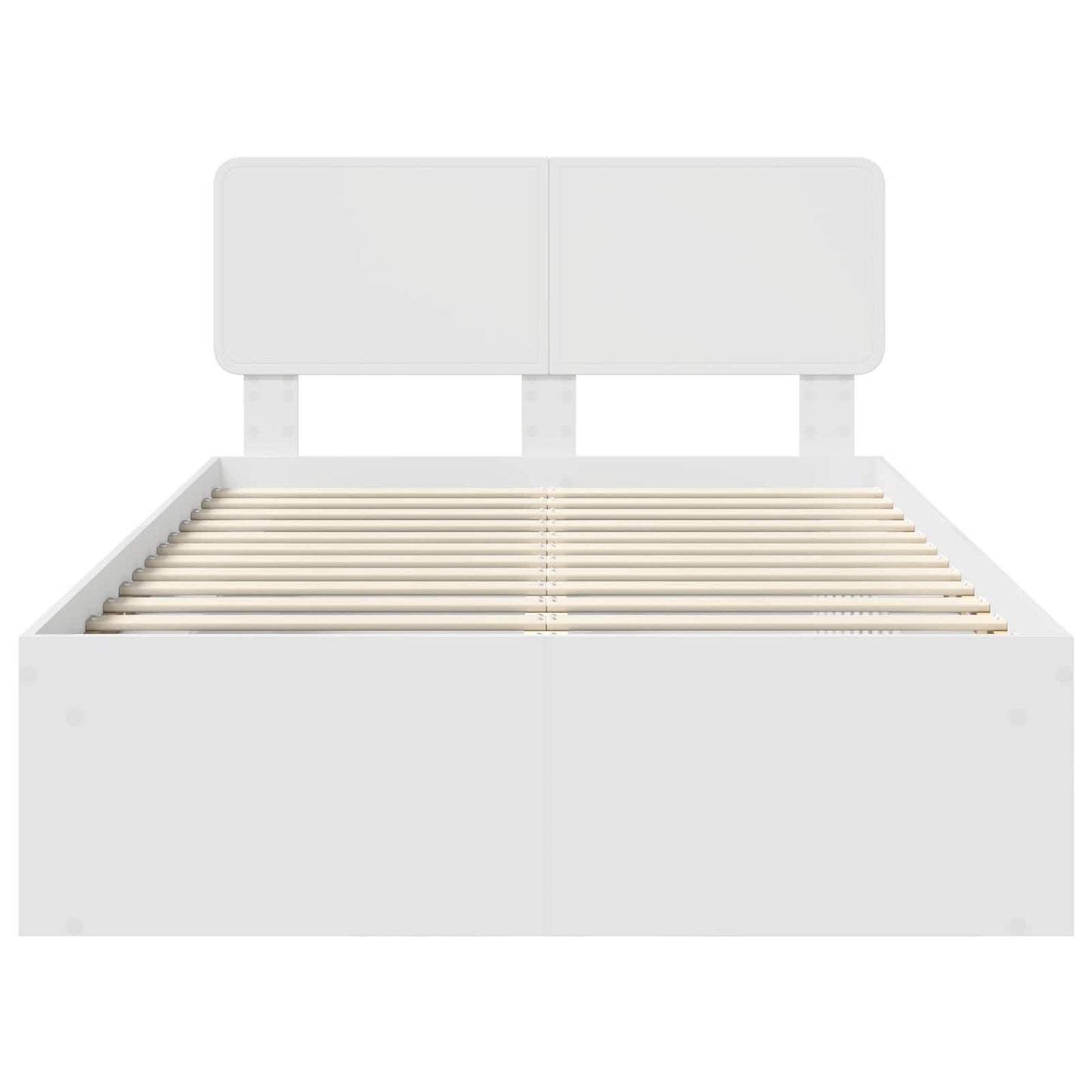 Bed Frame with Headboard White 135 x 190 cm Solid Pine Wood