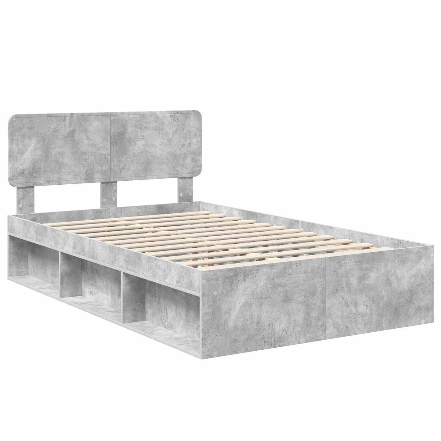Bed Frame Concerte Grey 135 x 190 cm Solid Pine Wood