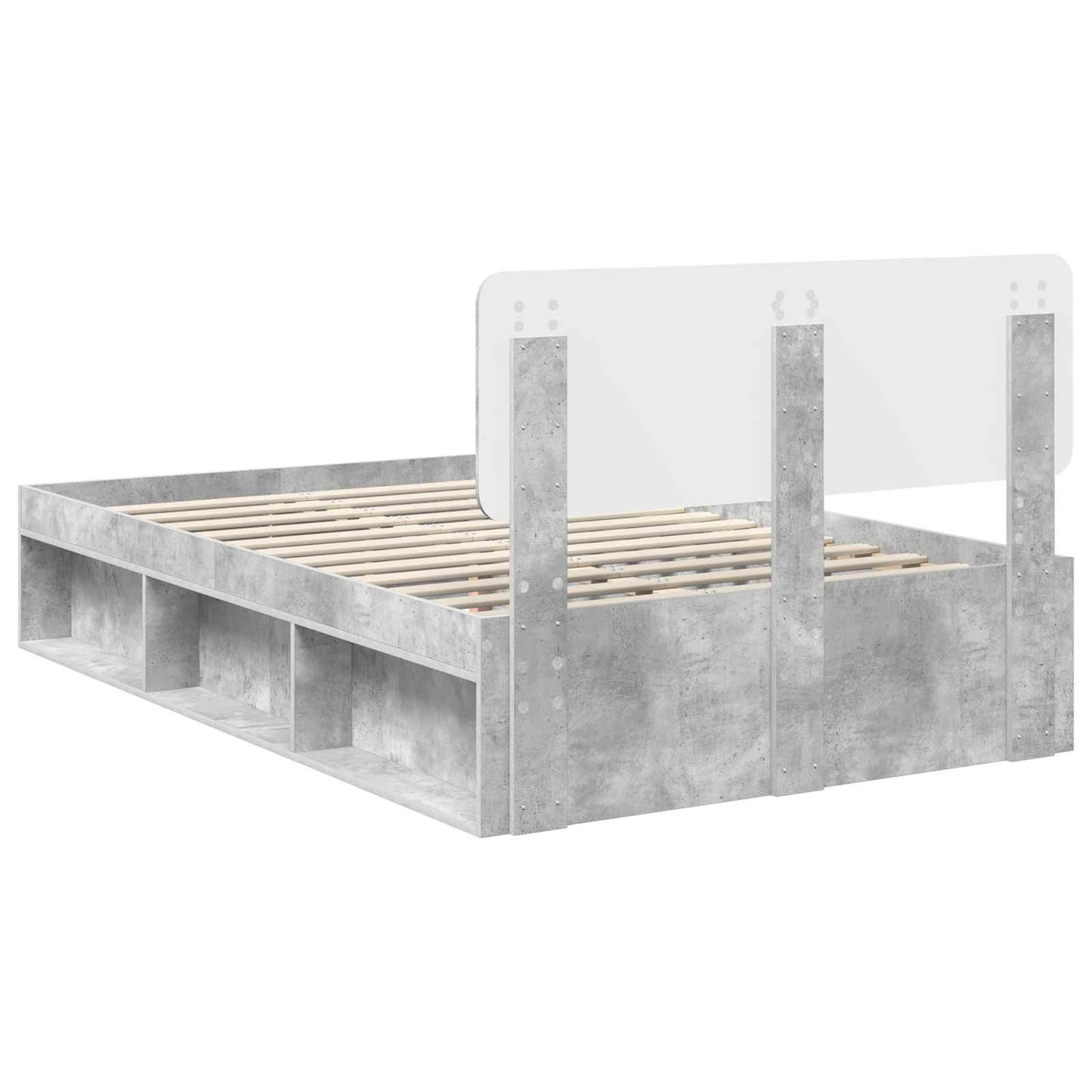 Bed Frame Concerte Grey 135 x 190 cm Solid Pine Wood