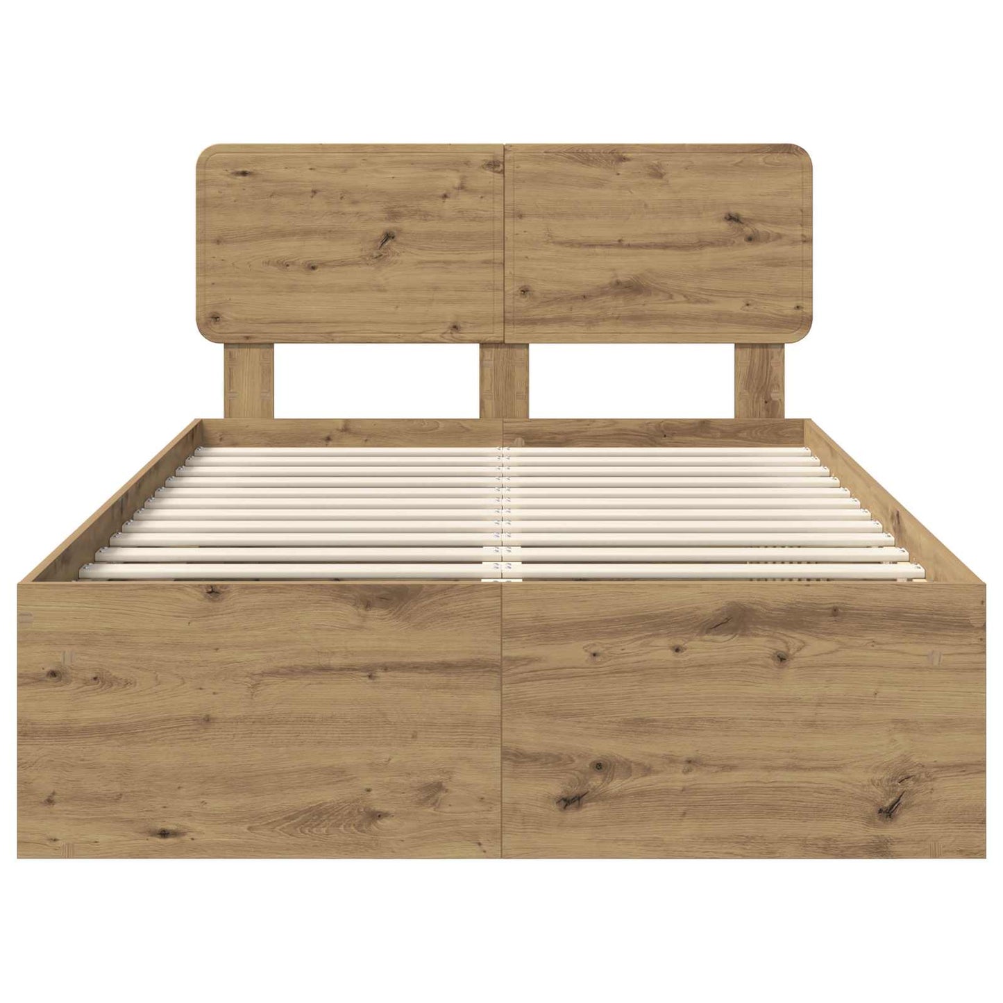 Bed Frame Artisian Oak 135 x 190 cm Solid Pine Wood