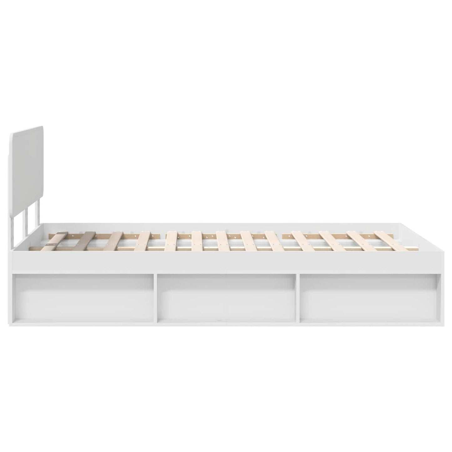 Bed Frame with Headboard White 120 x 200 cm Solid Pine Wood