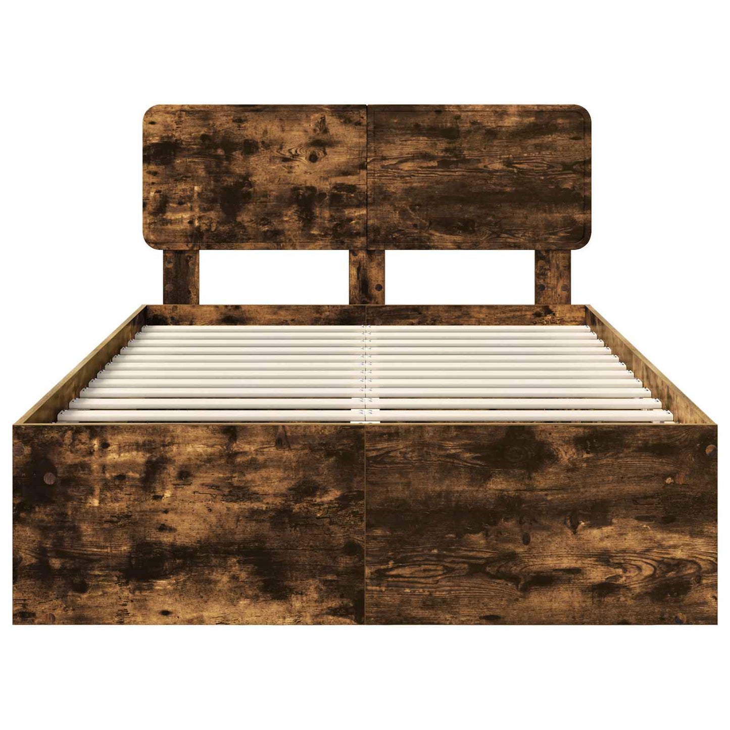 Bed Frame Smoked Oak 120 x 200 cm Solid Pine Wood