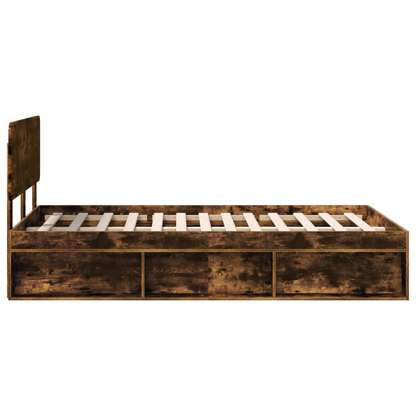 Bed Frame Smoked Oak 120 x 200 cm Solid Pine Wood