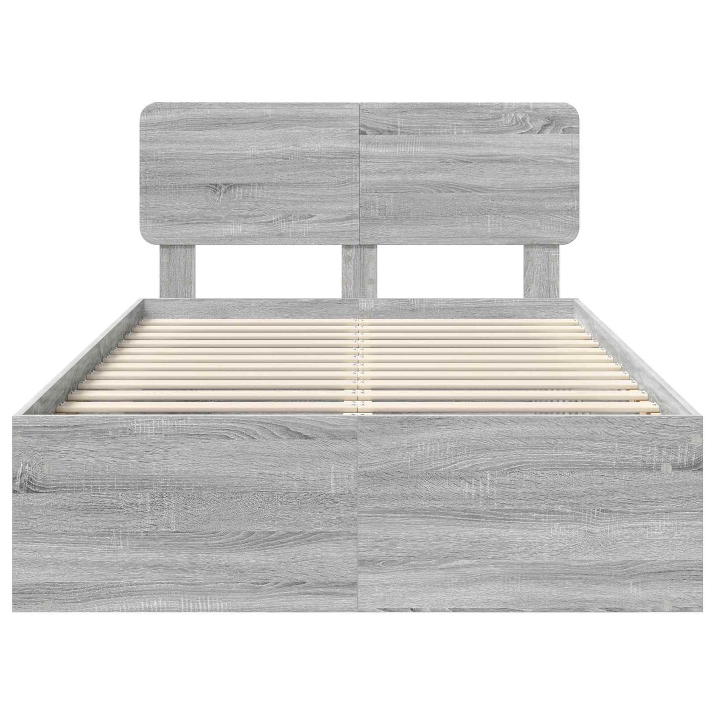 Bed Frame Grey Sonoma 120 x 200 cm Solid Pine Wood