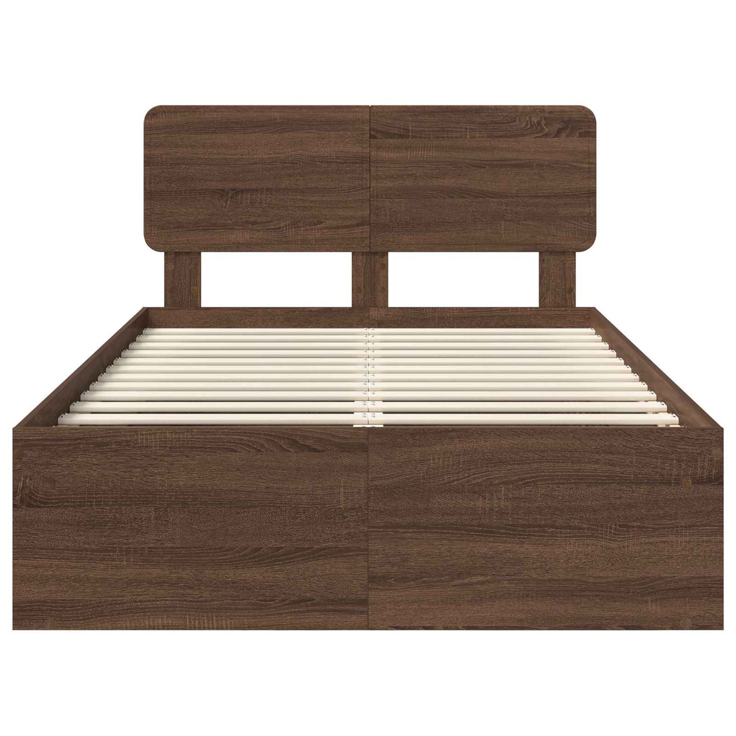 Bed Frame with Headboard Brown Oak 120 x 200 cm Solid Pine Wood