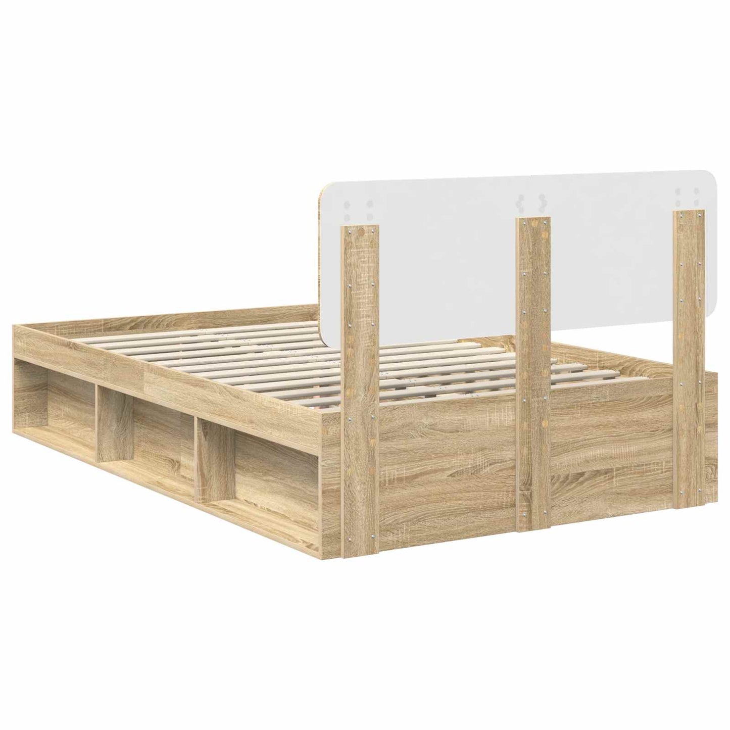 Bed Frame with Headboard Sonoma 120 x 190 cm Solid Pine Wood