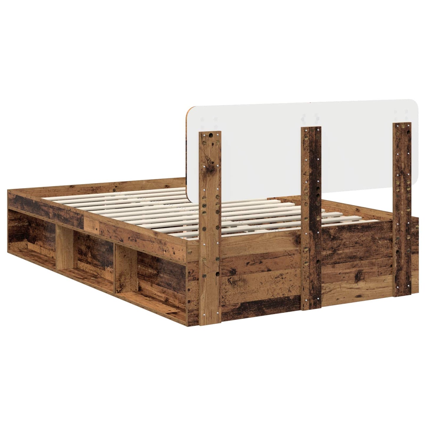 Bed Frame with Headboard Old Wood 120 x 190 cm Solid Pine Wood