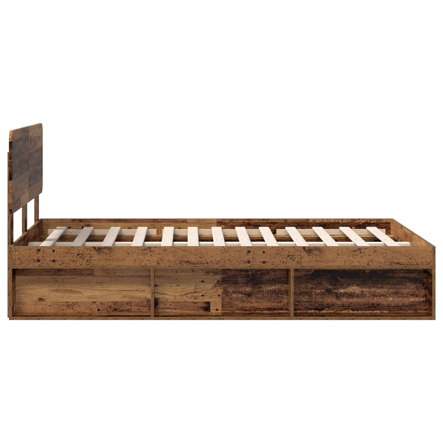 Bed Frame with Headboard Old Wood 120 x 190 cm Solid Pine Wood