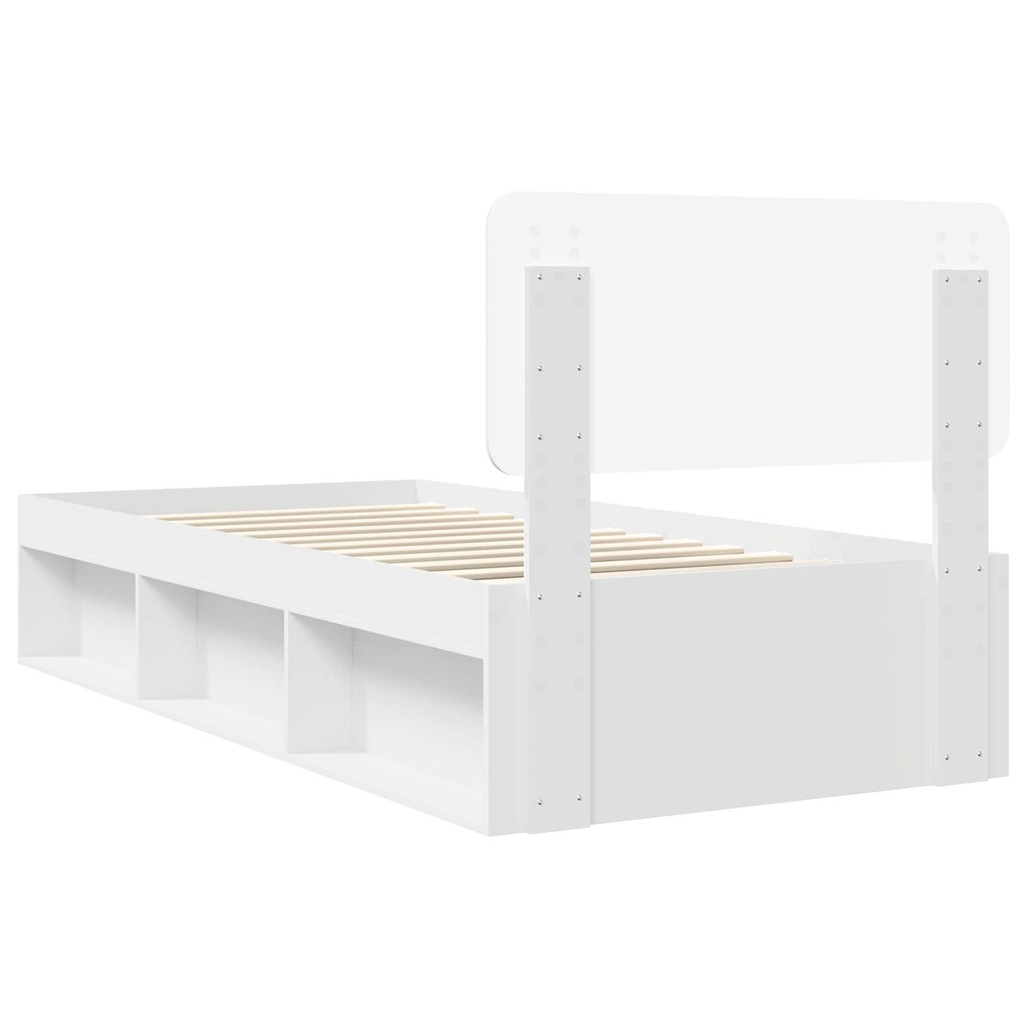 Bed Frame with Headboard White 100 x 200 cm Solid Pine Wood