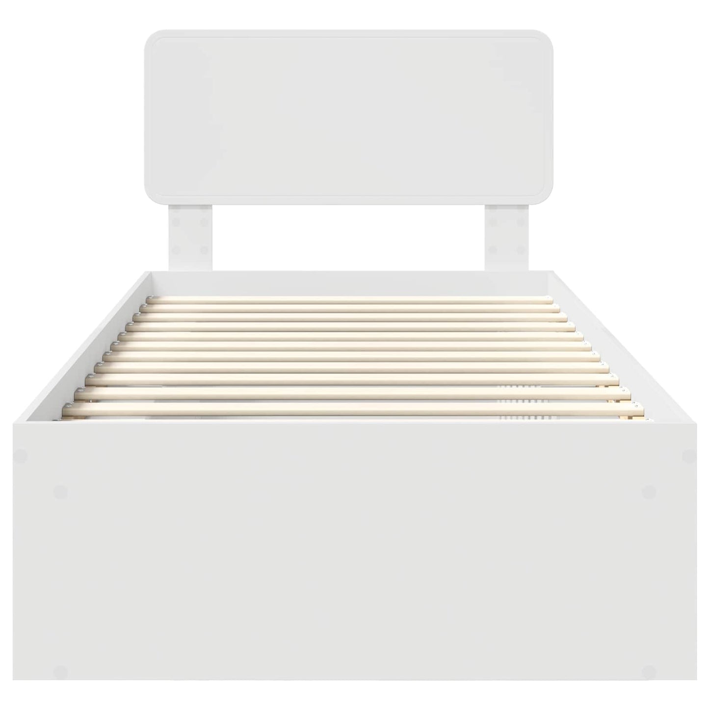 Bed Frame with Headboard White 100 x 200 cm Solid Pine Wood
