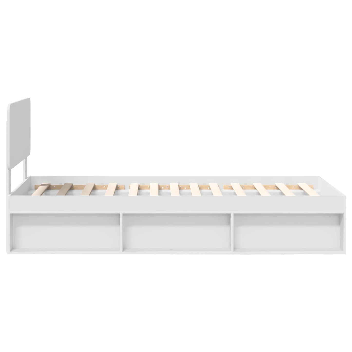 Bed Frame with Headboard White 100 x 200 cm Solid Pine Wood