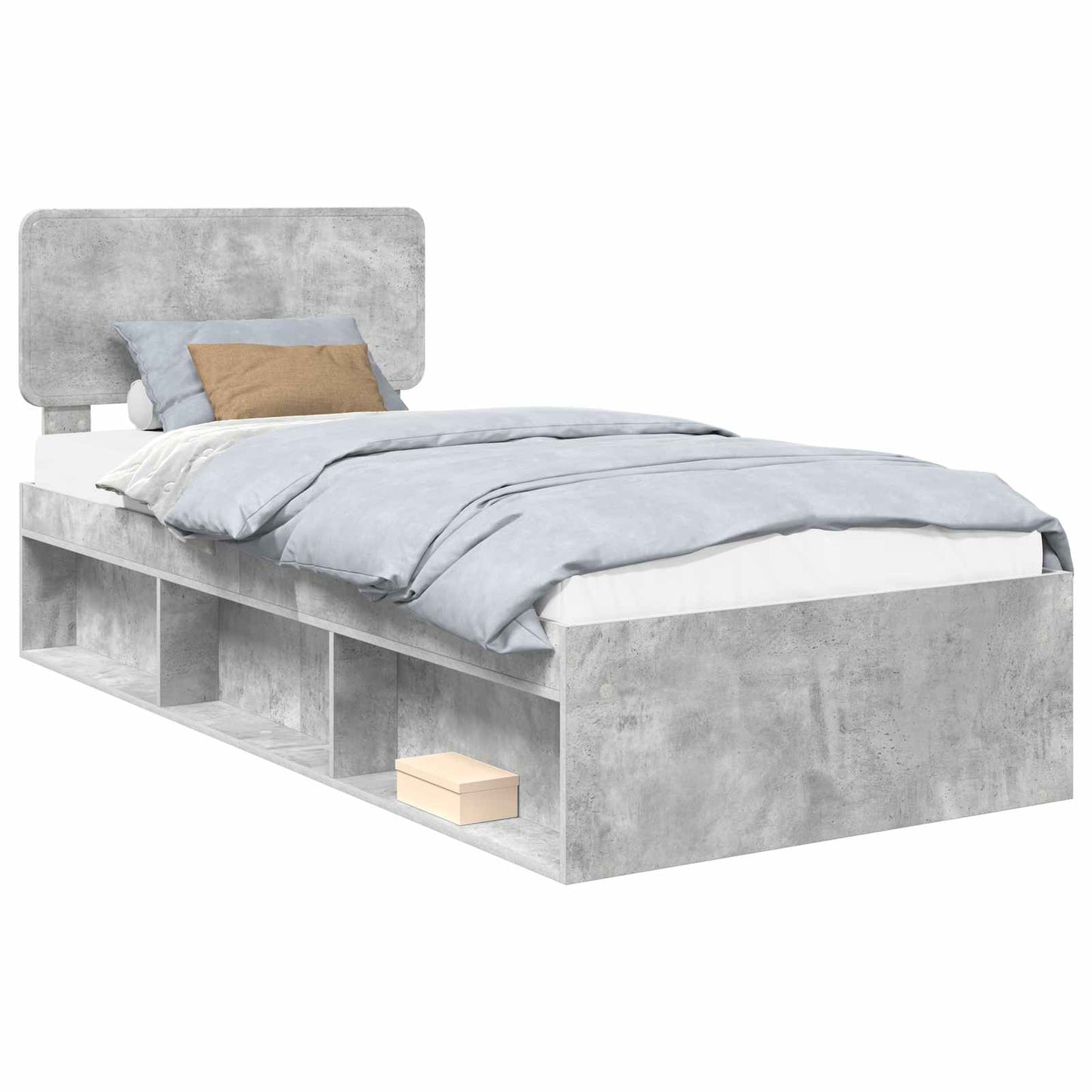 Bed Frame Concerte Grey 100 x 200 cm Solid Pine Wood