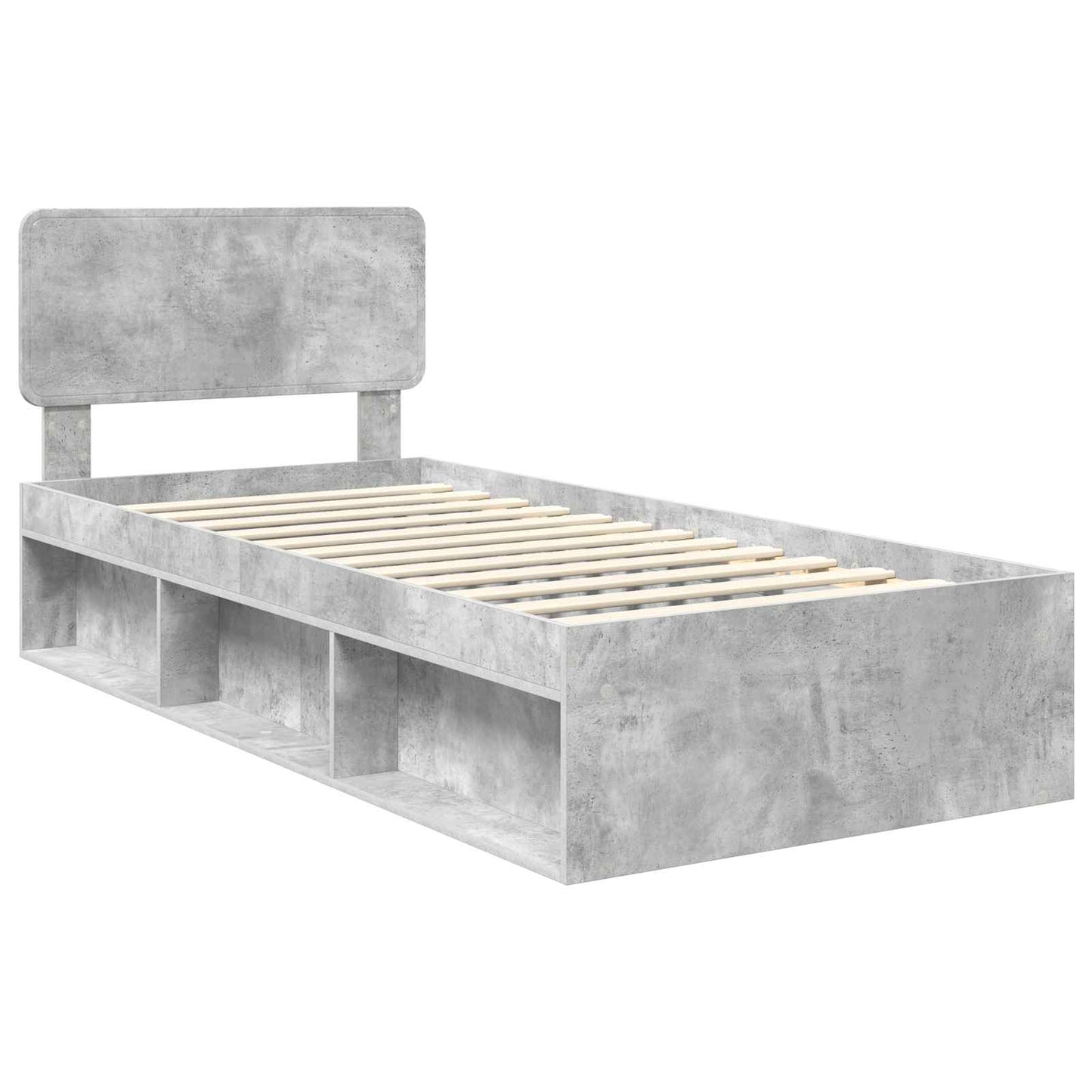 Bed Frame Concerte Grey 100 x 200 cm Solid Pine Wood