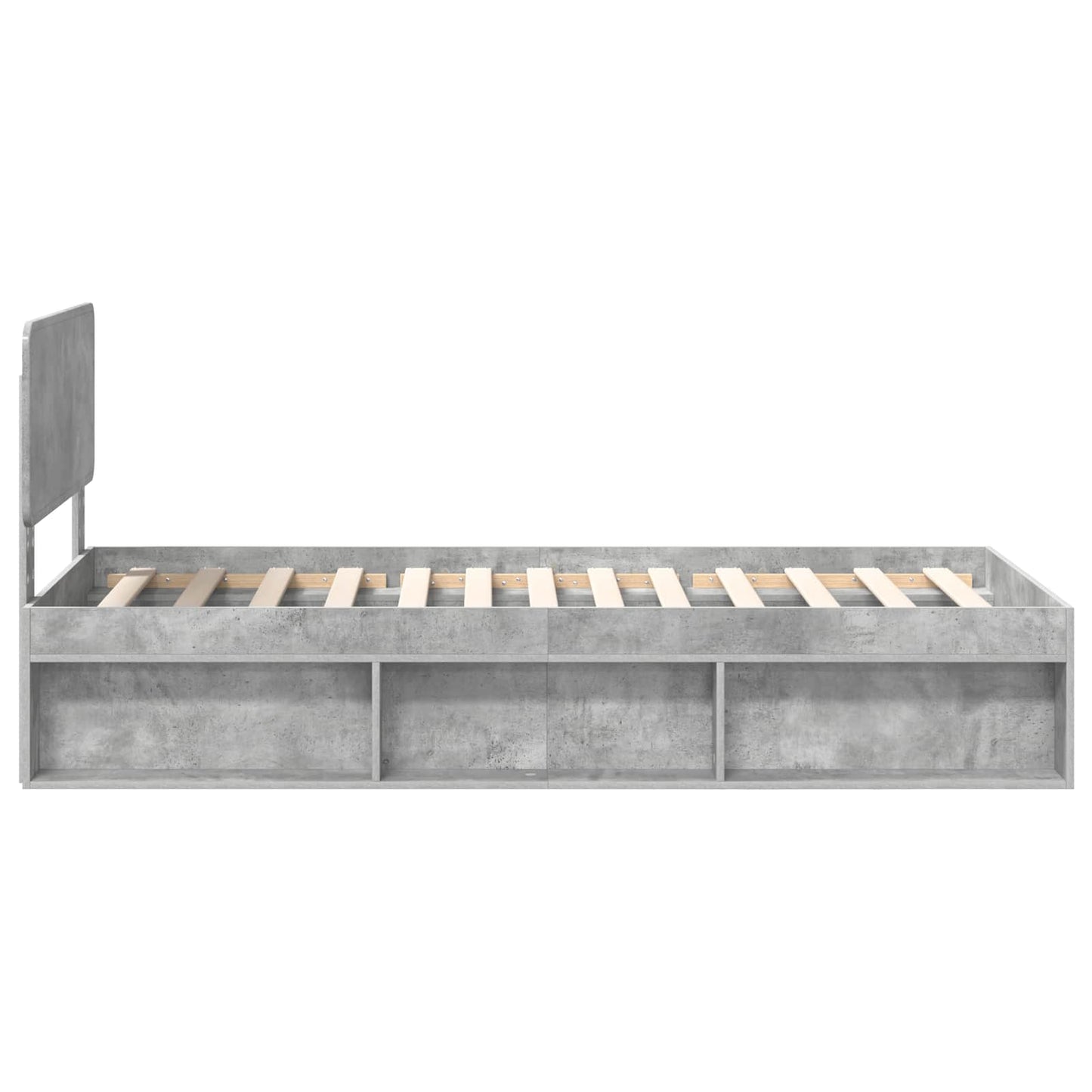 Bed Frame Concerte Grey 100 x 200 cm Solid Pine Wood