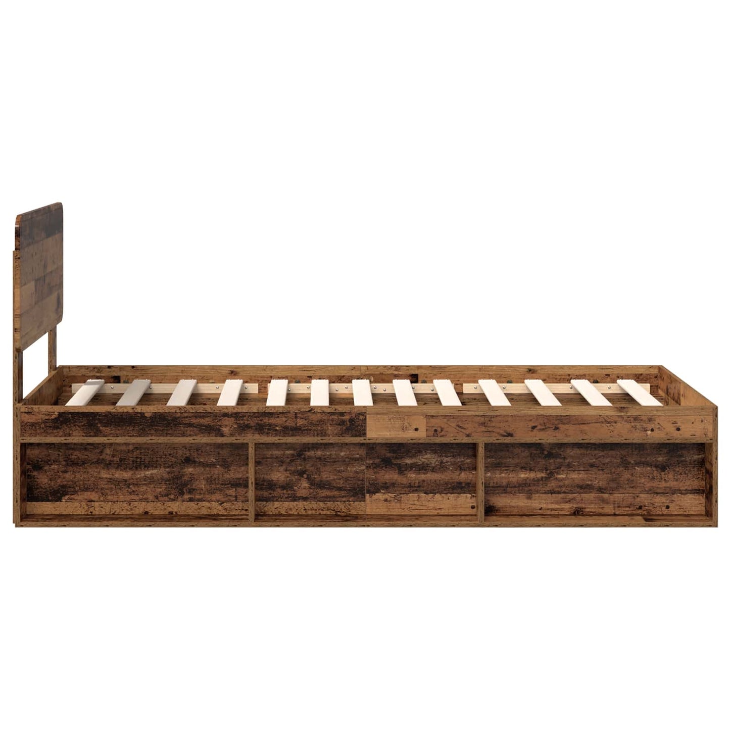 Bed Frame with Headboard Old Wood 100 x 200 cm Solid Pine Wood