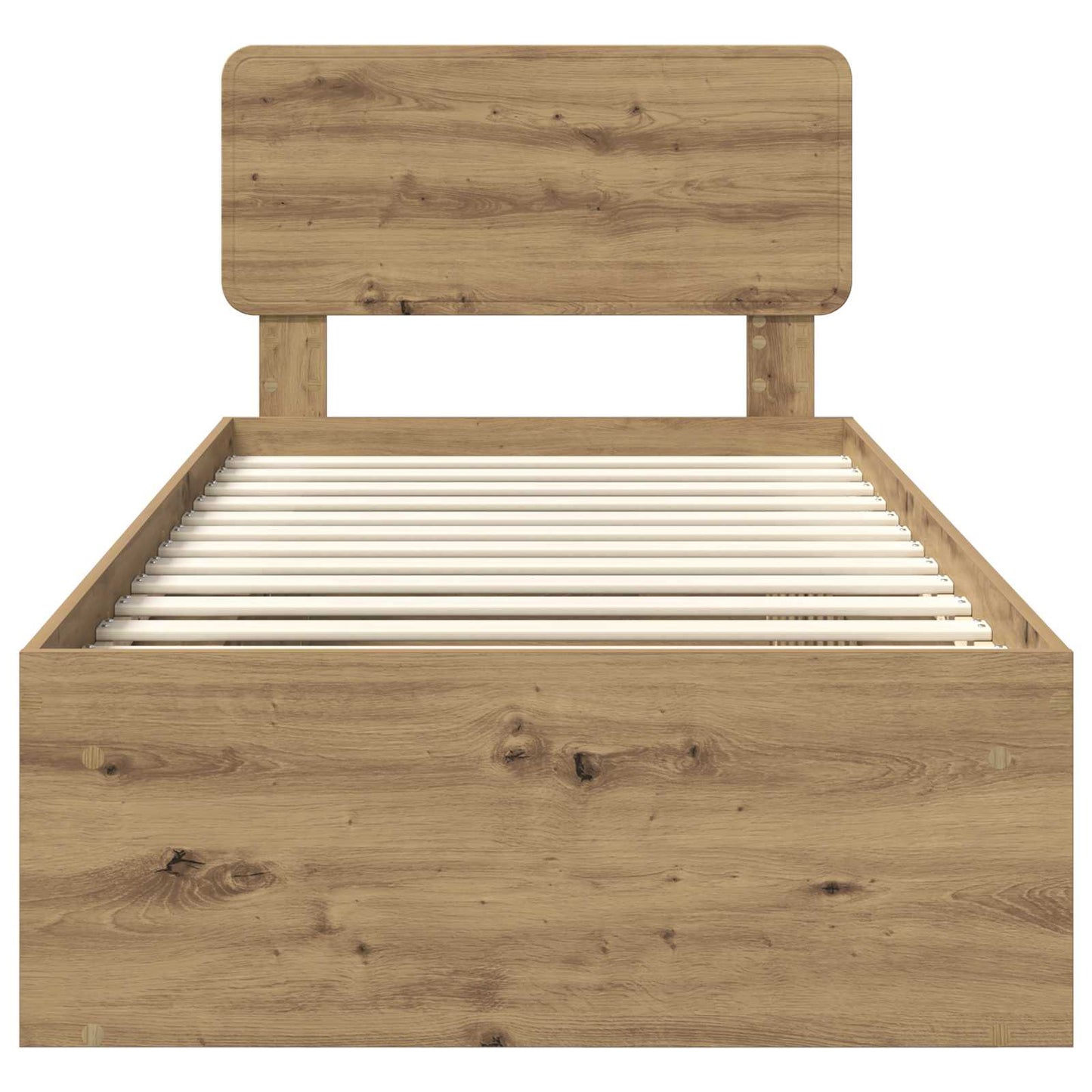 Bed Frame Artisian Oak 100 x 200 cm Solid Pine Wood