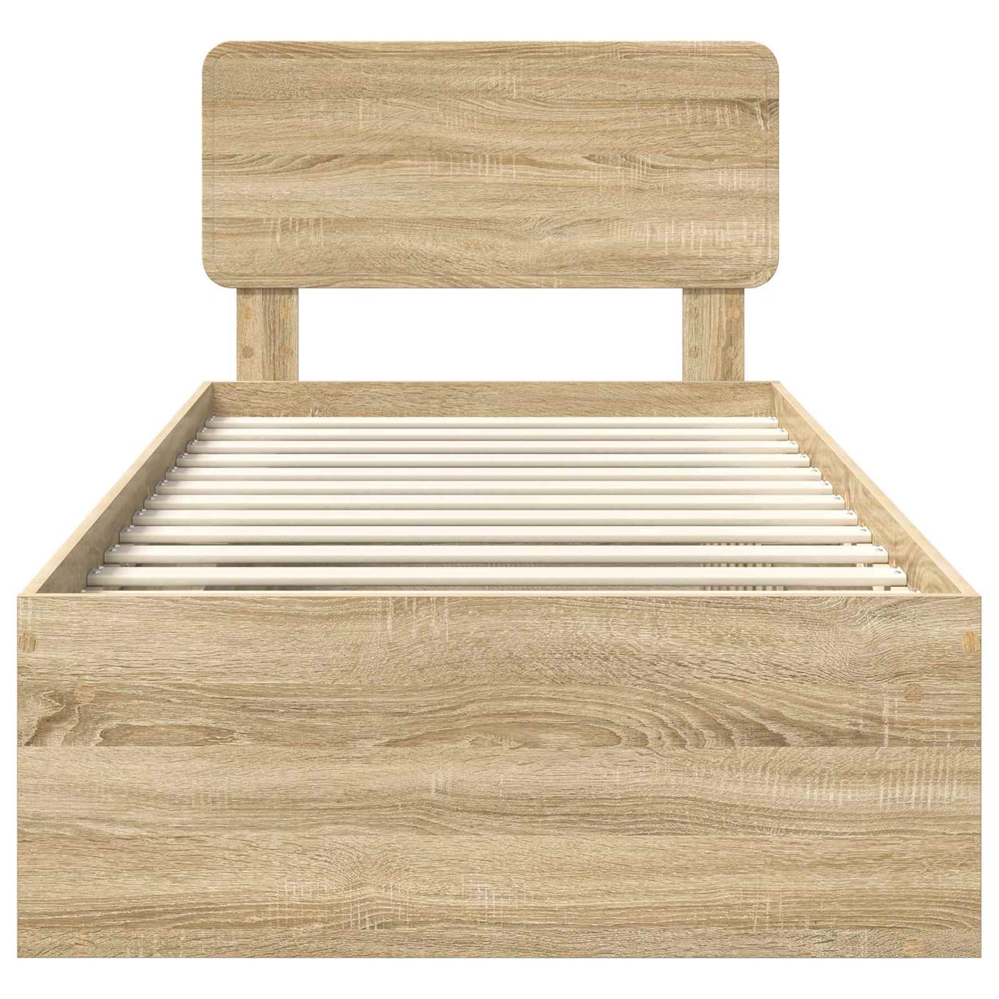 Bed Frame with Headboard Sonoma Oak 90 x 200 cm Solid Pine Wood