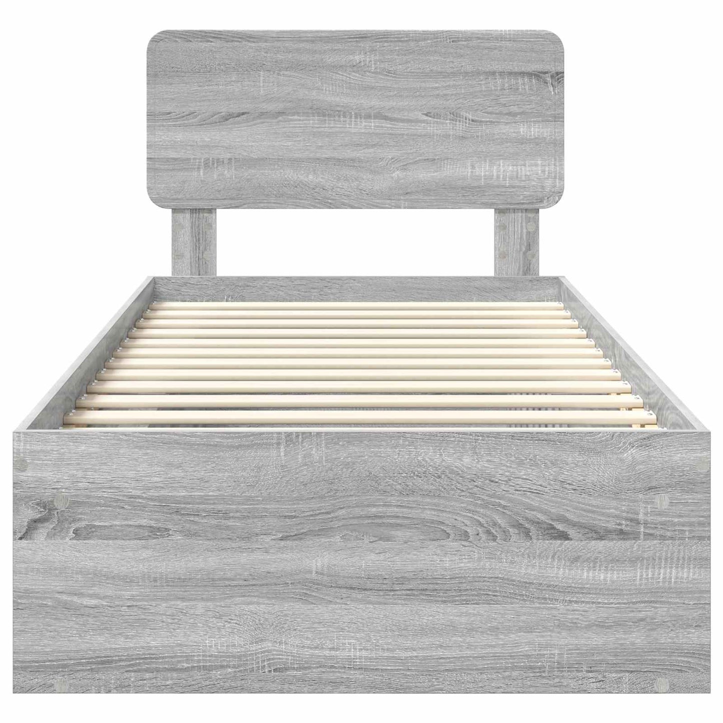 Bed Frame Grey Sonoma 90 x 200 cm Solid Pine Wood