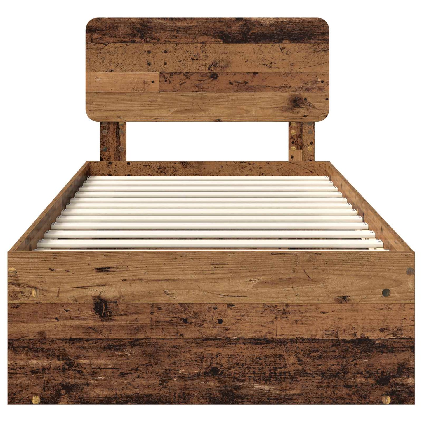 Bed Frame with Headboard Old Wood 90 x 190 cm Solid Pine Wood