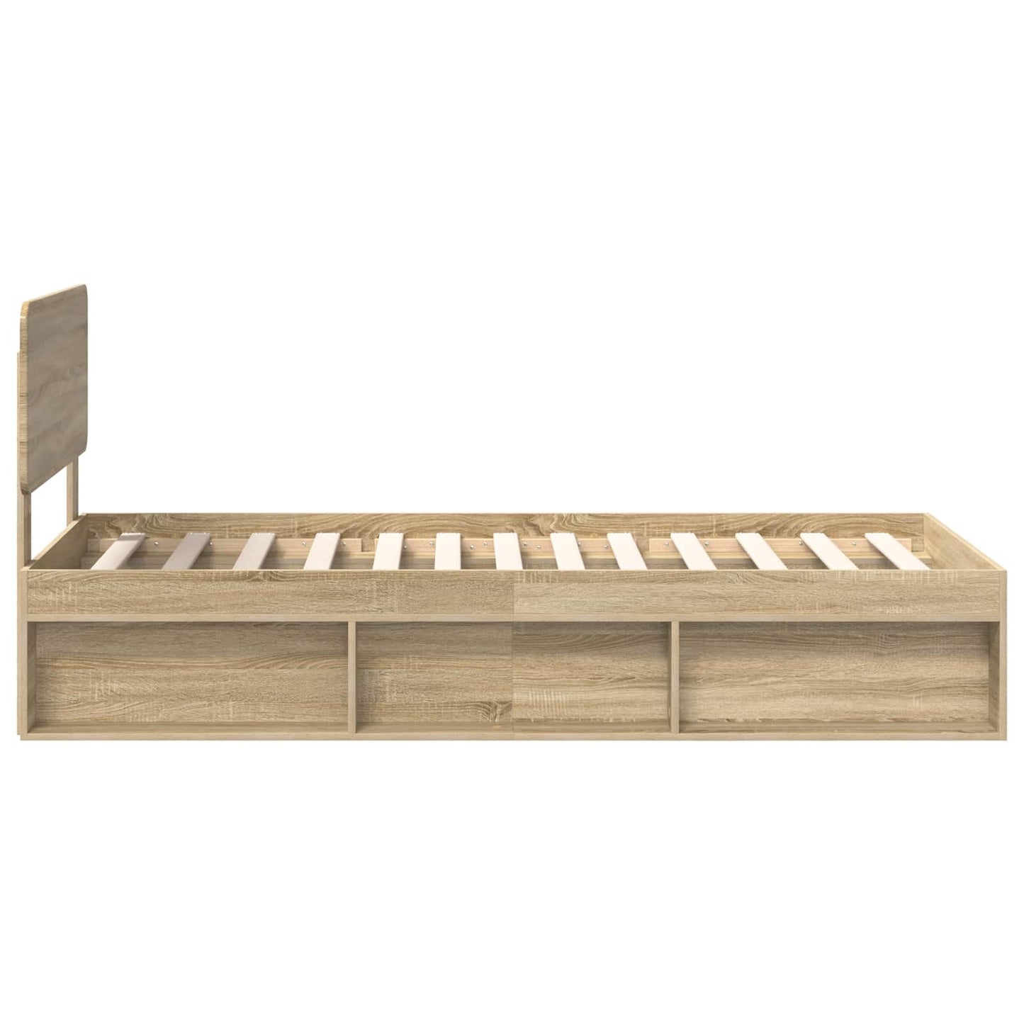 Bed Frame with Headboard Sonoma Oak 75 x 190 cm Solid Pine Wood
