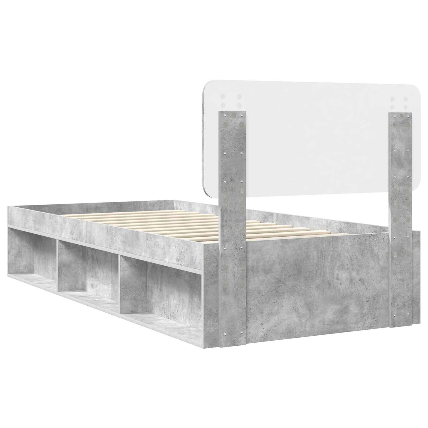 Bed Frame Concerte Grey 75 x 190 cm Solid Pine Wood