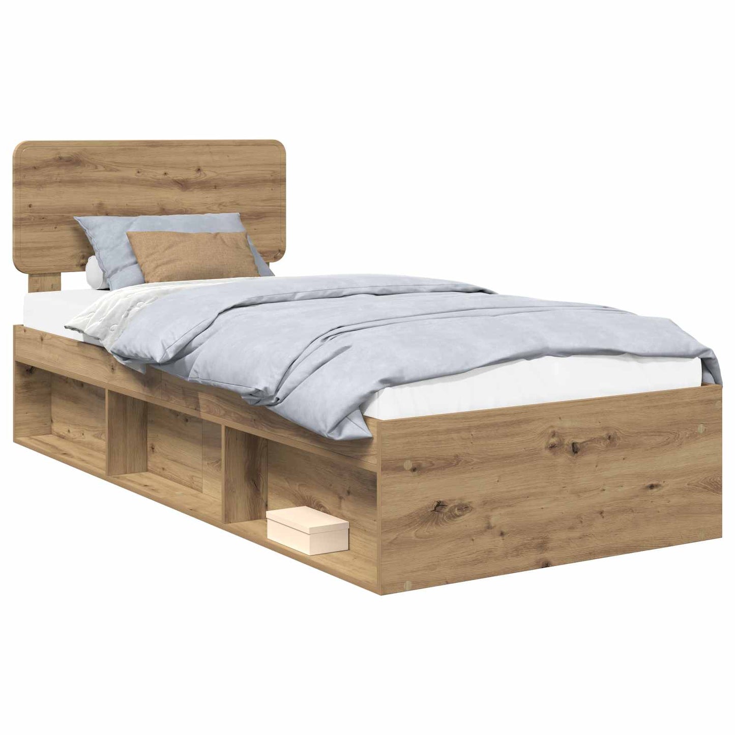 Bed Frame Artisian Oak 75 x 190 cm Solid Pine Wood