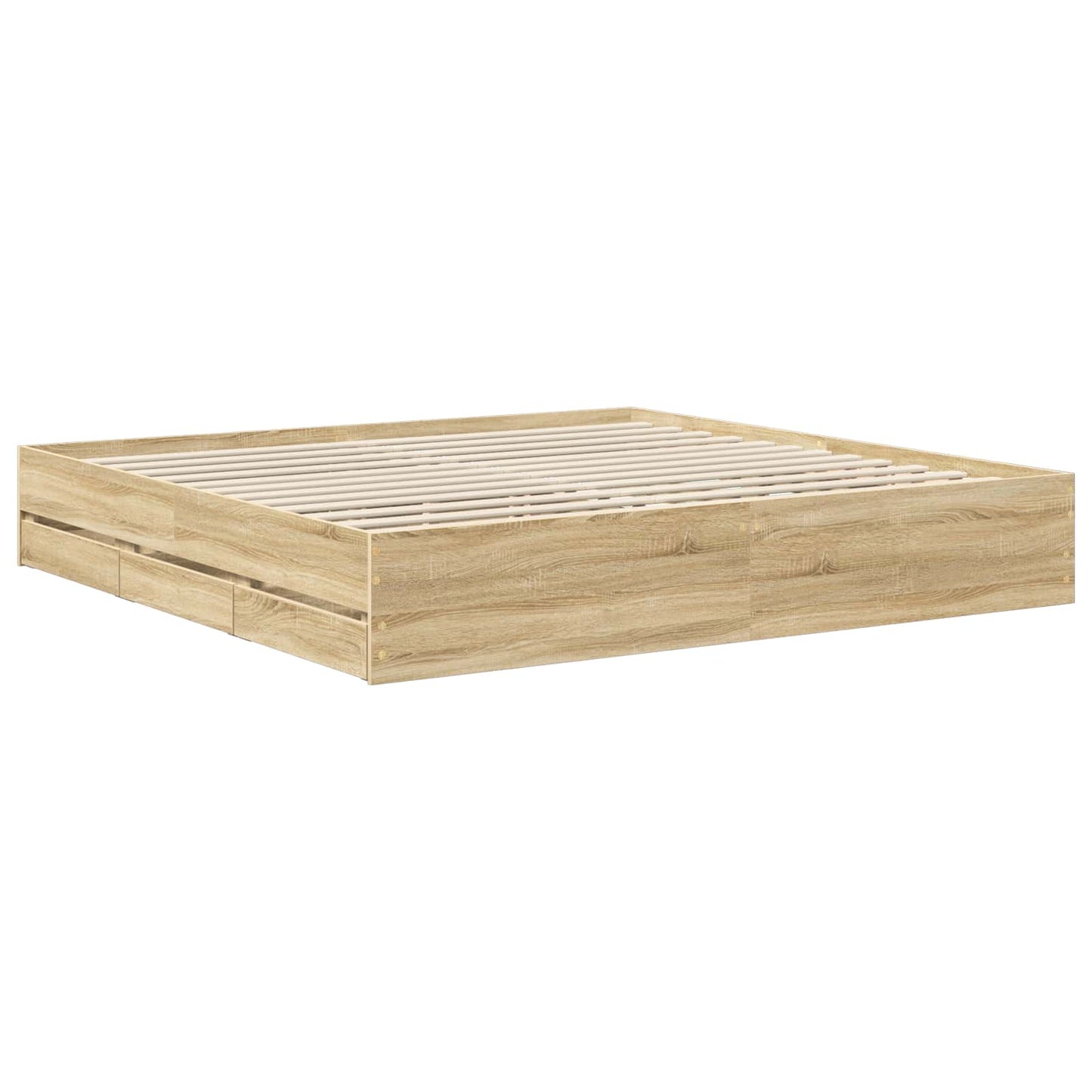 Bed Frame with Drawer Sonoma Oak 200 x 200 cm Engineered Wood