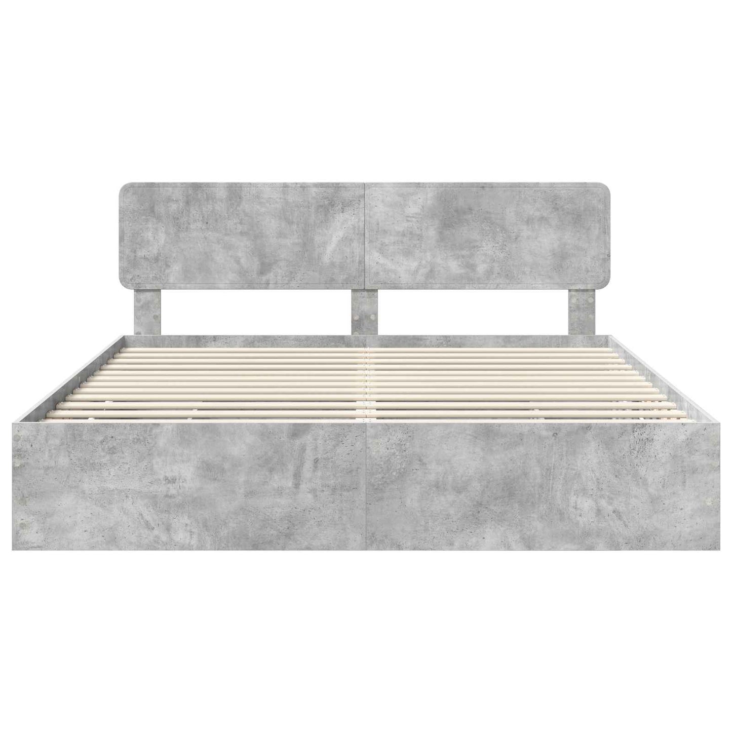 Bed Frame Concrete Grey 200 x 200 cm Engineered Wood