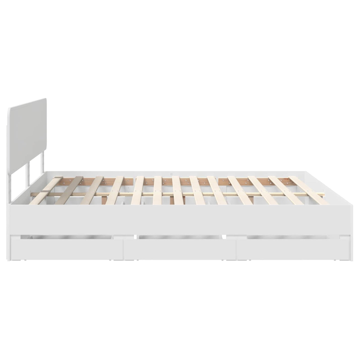 Bed Frame with Drawer White 180 x 200 cm Engineered Wood