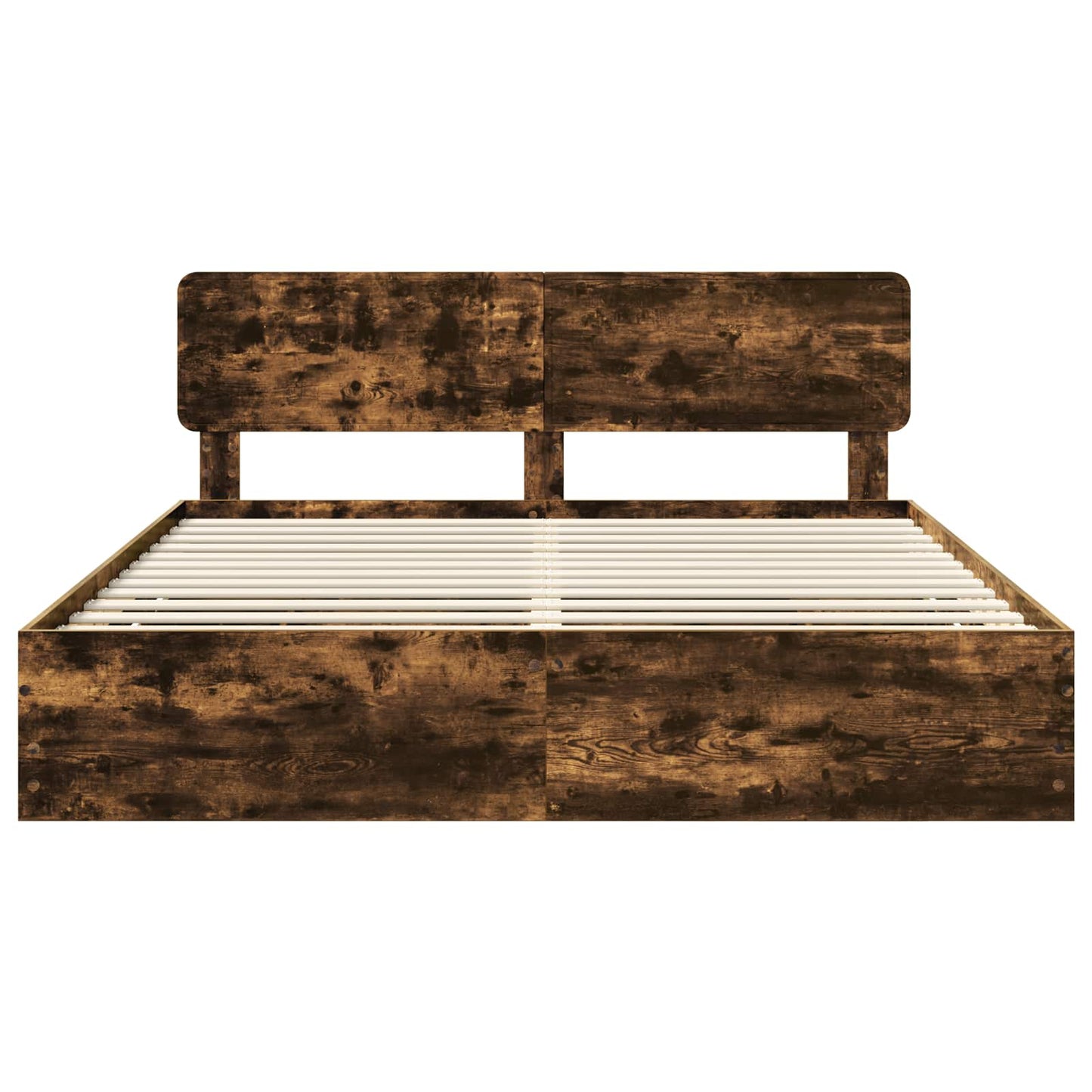 Bed Frame with Drawer Smoked Oak 180 x 200 cm Engineered Wood