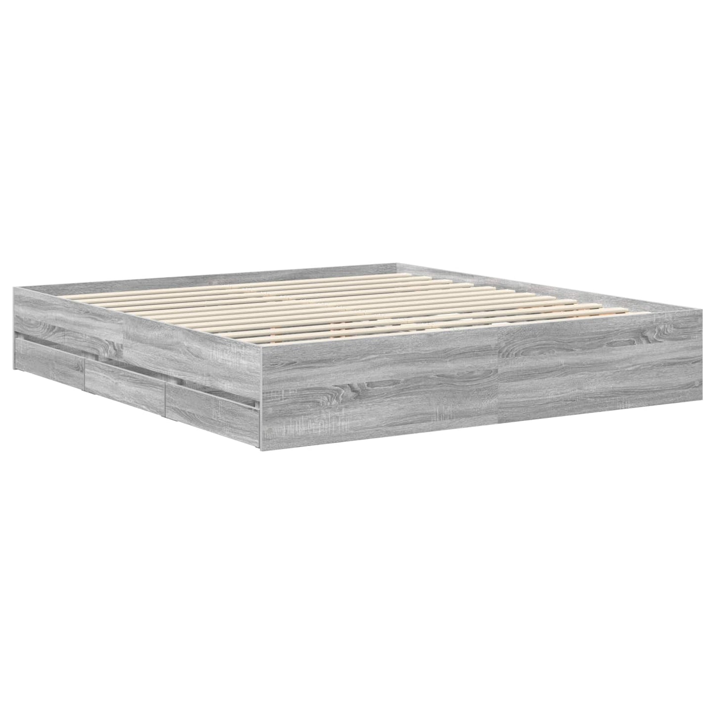 Bed Frame with Drawer Grey Sonoma 180 x 200 cm Engineered Wood