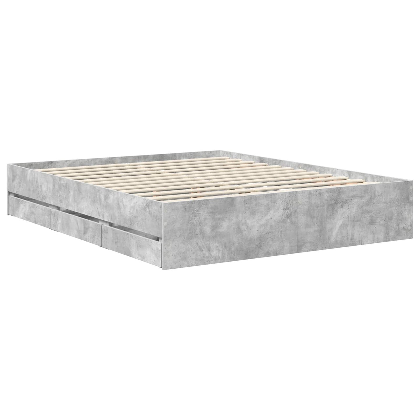 Bed Frame Concrete Grey 160 x 200 cm Engineered Wood