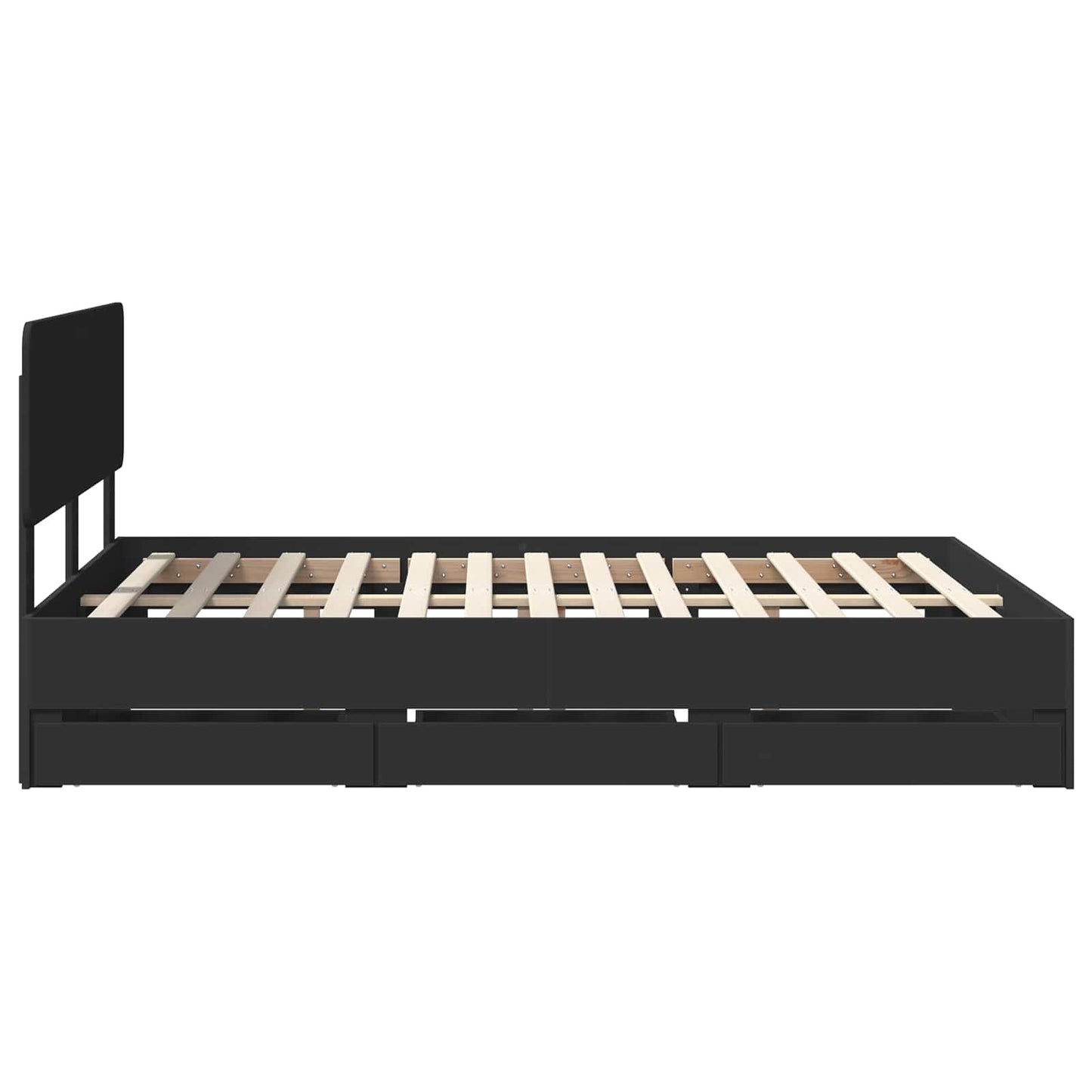 Bed Frame with Drawer Black 150 x 200 cm Engineered Wood