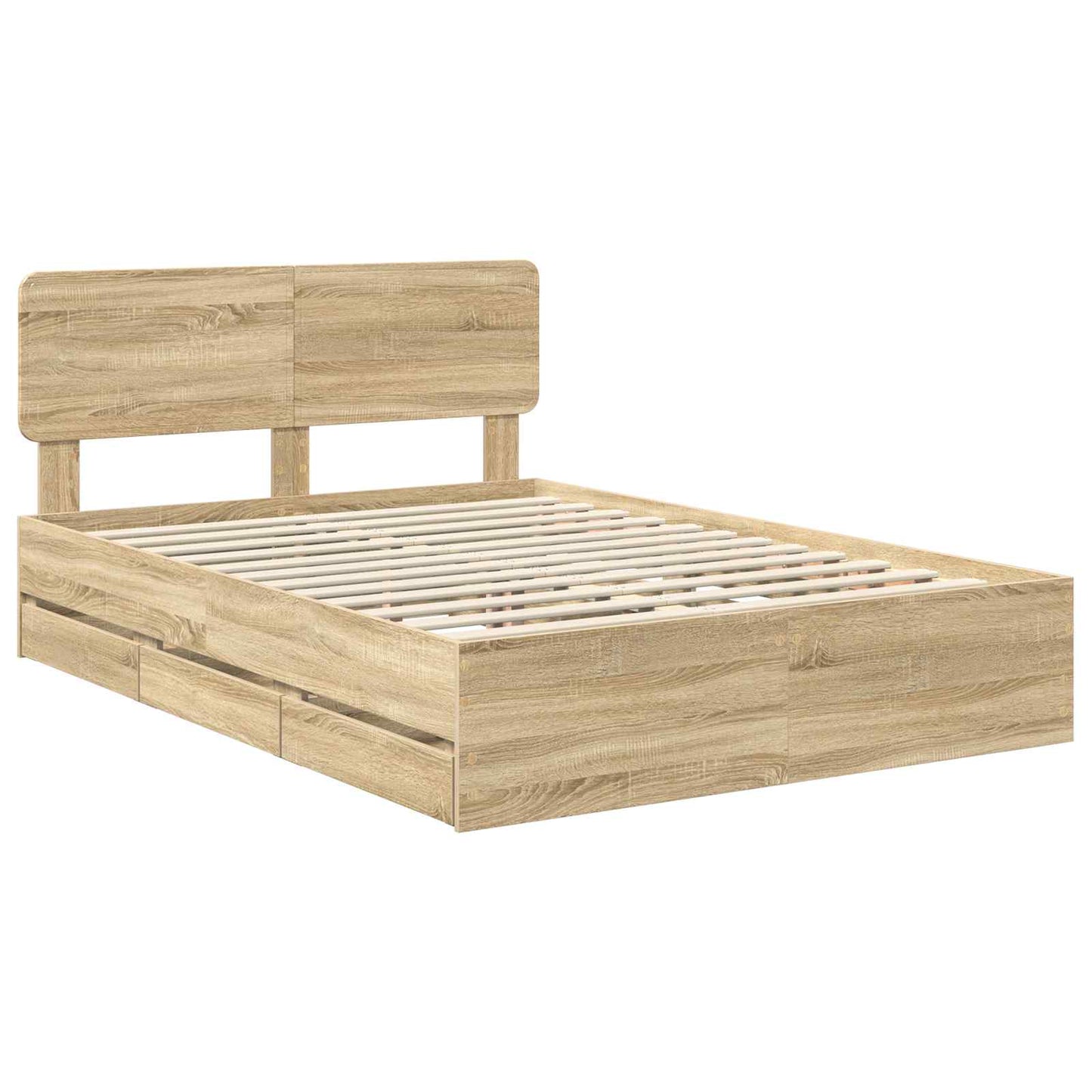 Bed Frame with Drawer Sonoma Oak 150 x 200 cm Engineered Wood