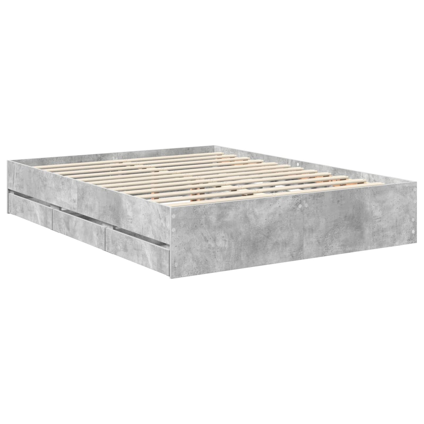 Bed Frame Concrete Grey 150 x 200 cm Engineered Wood