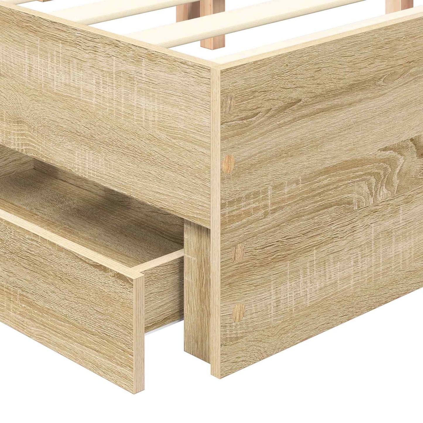 Bed Frame with Drawer Sonoma Oak 140 x 200 cm Engineered Wood