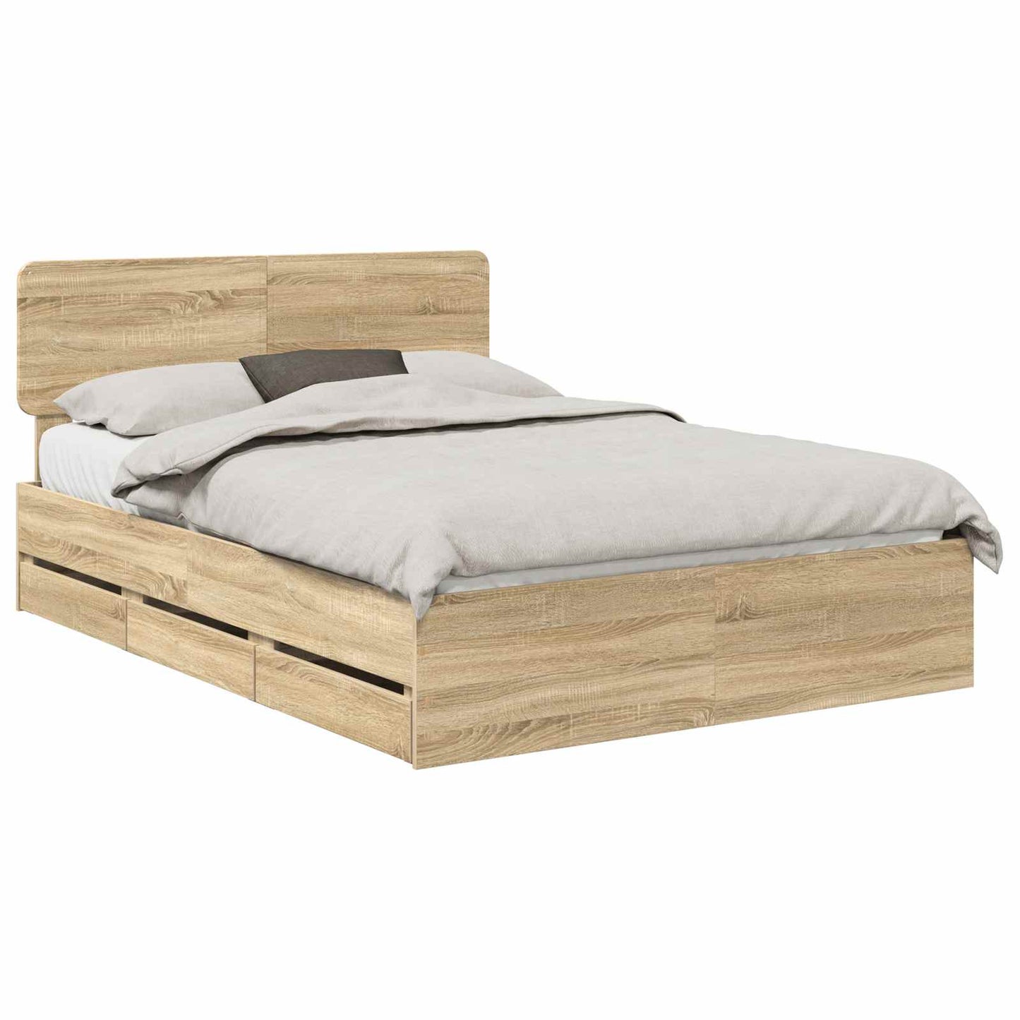 Bed Frame with Drawer Sonoma Oak 140 x 200 cm Engineered Wood
