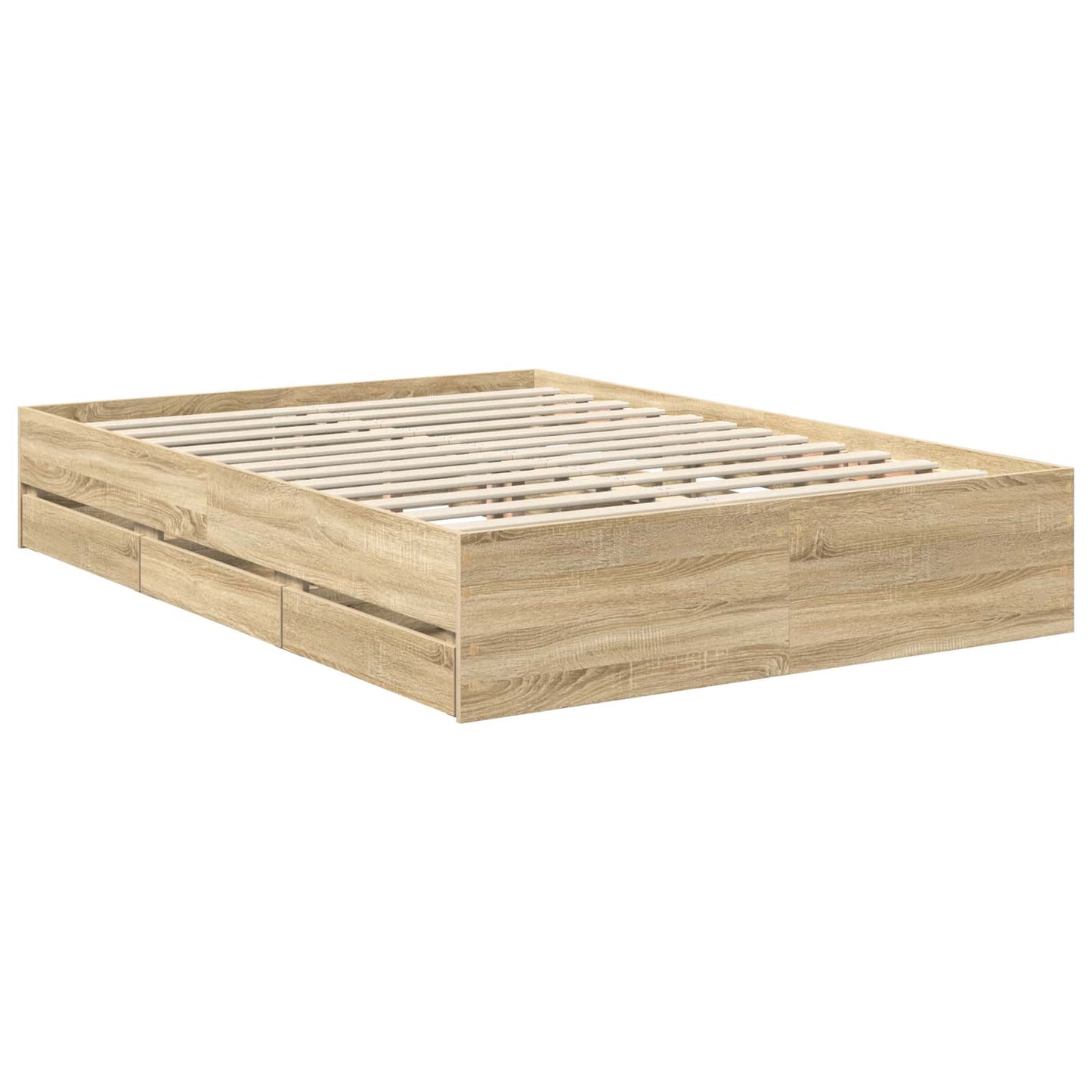 Bed Frame with Drawer Sonoma Oak 140 x 200 cm Engineered Wood
