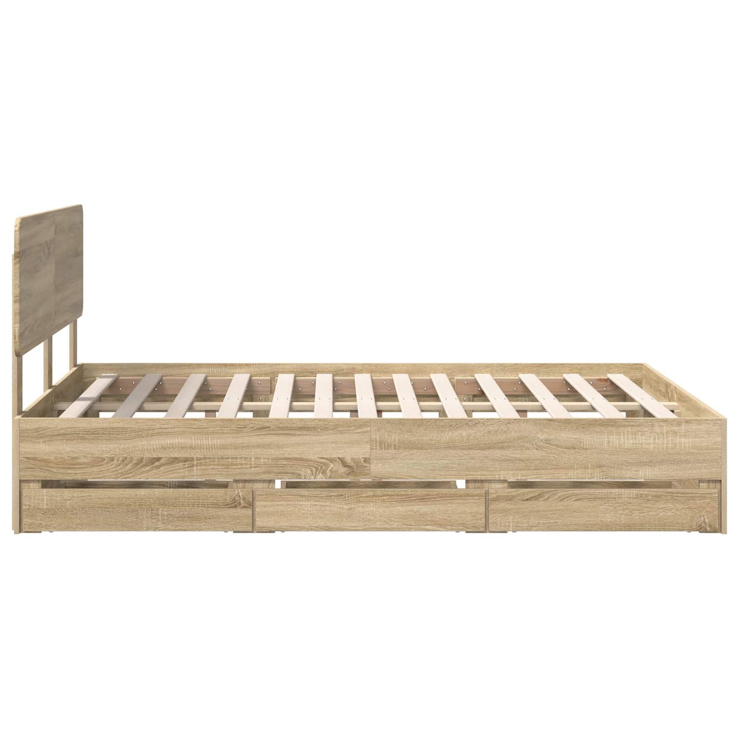 Bed Frame with Drawer Sonoma Oak 140 x 200 cm Engineered Wood