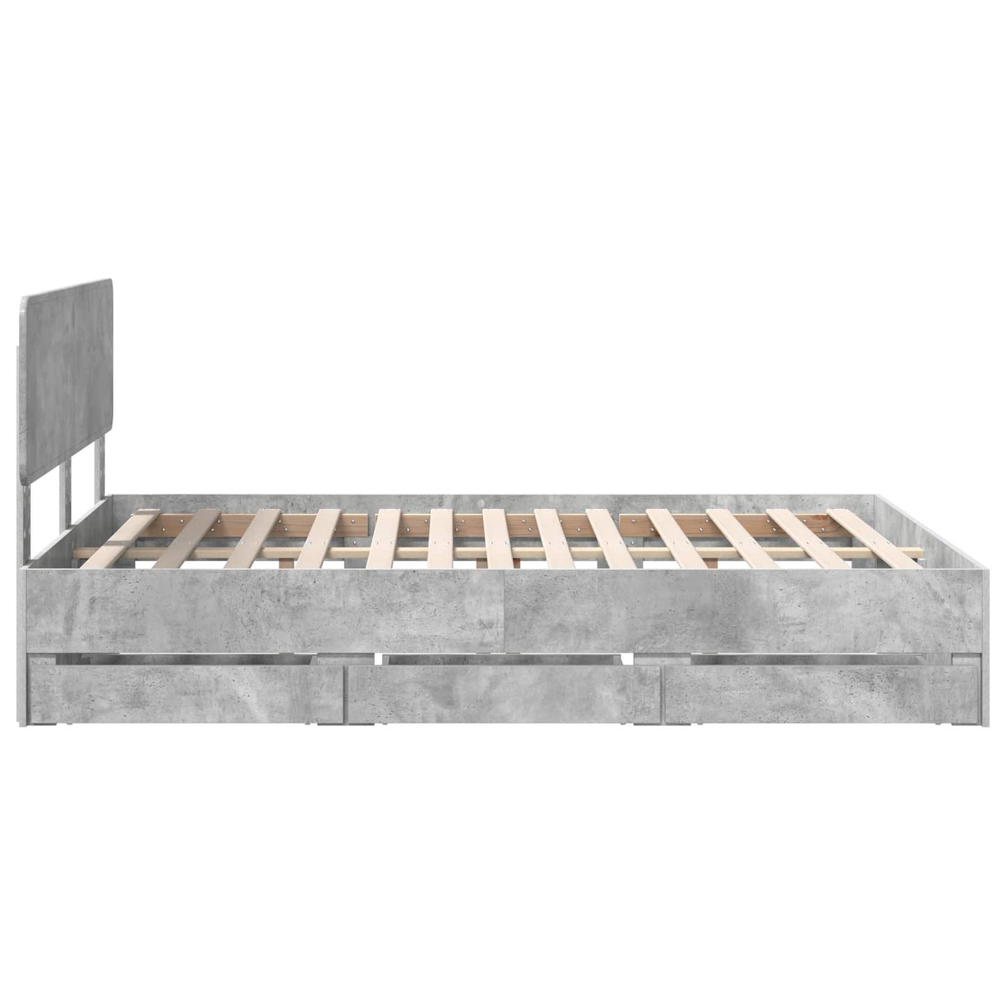 Bed Frame Concrete Grey 140 x 200 cm Engineered Wood