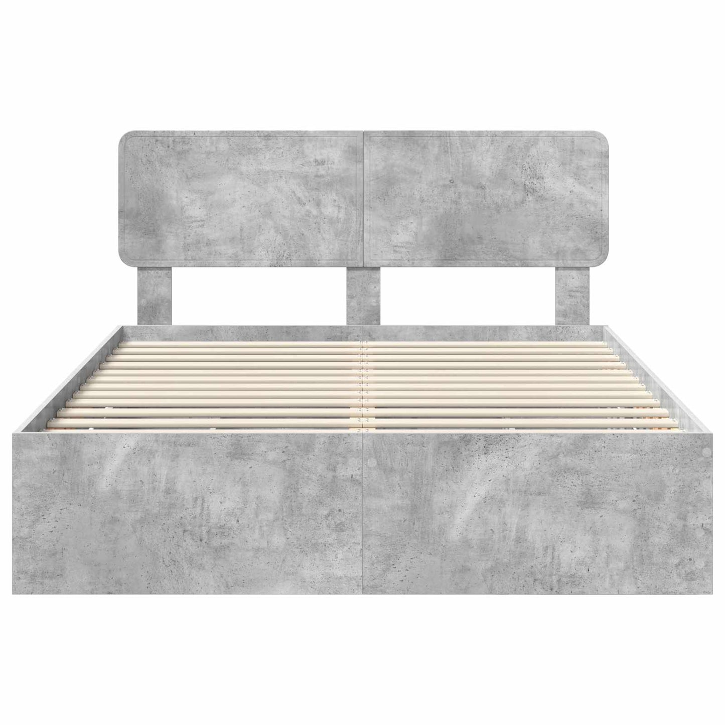Bed Frame Concrete Grey 140 x 190 cm Engineered Wood