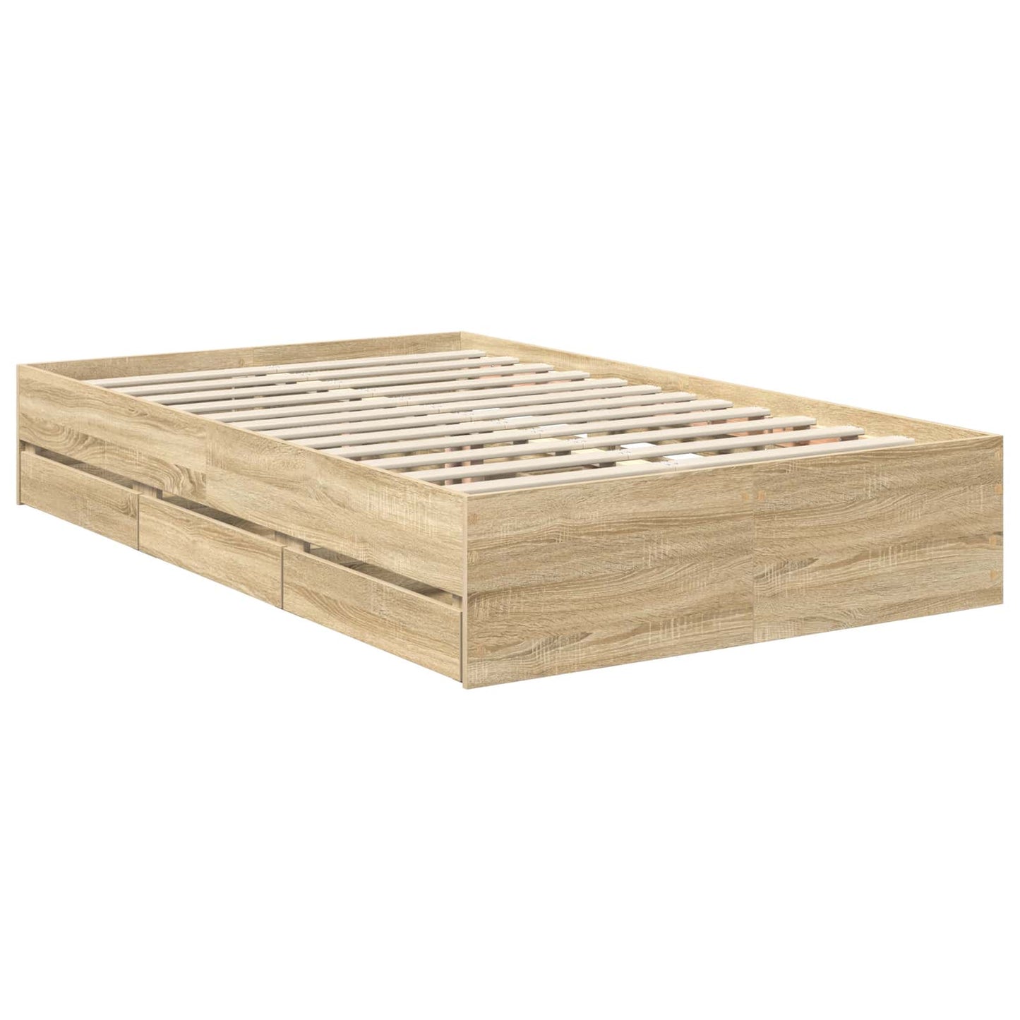 Bed Frame with Drawer Sonoma Oak 120 x 200 cm Engineered Wood