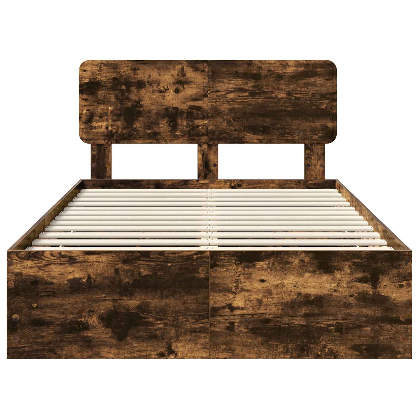 Bed Frame with Drawer Smoked Oak 120 x 190 cm Engineered Wood