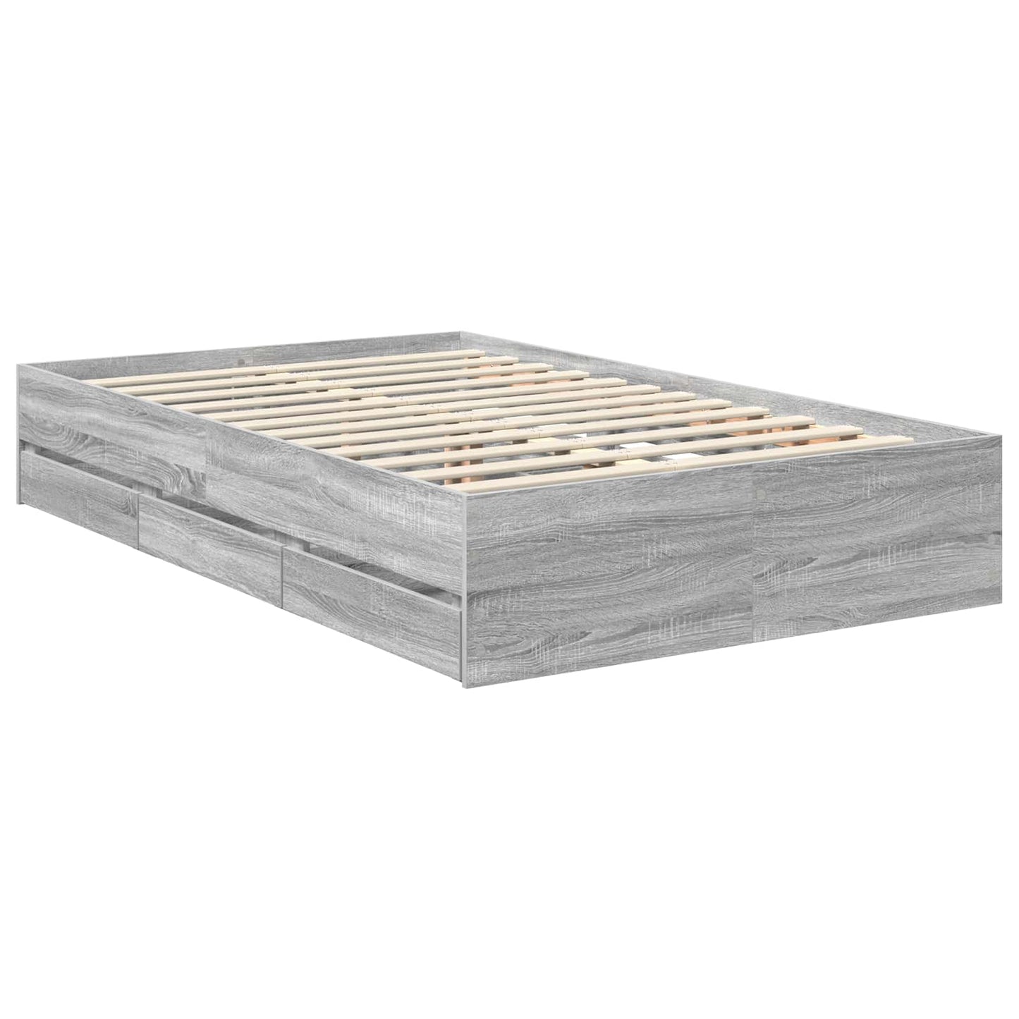 Bed Frame with Drawer Grey Sonoma 120 x 190 cm Engineered Wood