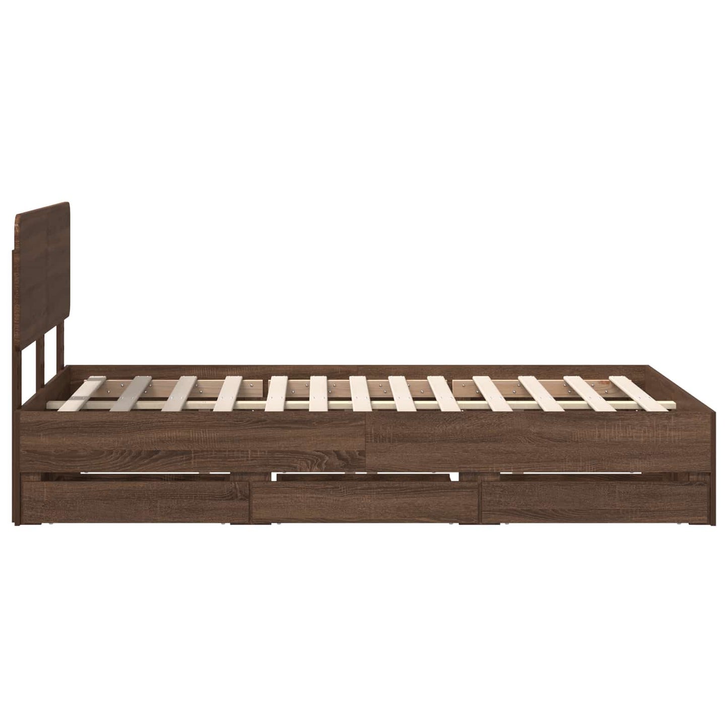 Bed Frame with Drawer Brown Oak 120 x 190 cm Engineered Wood