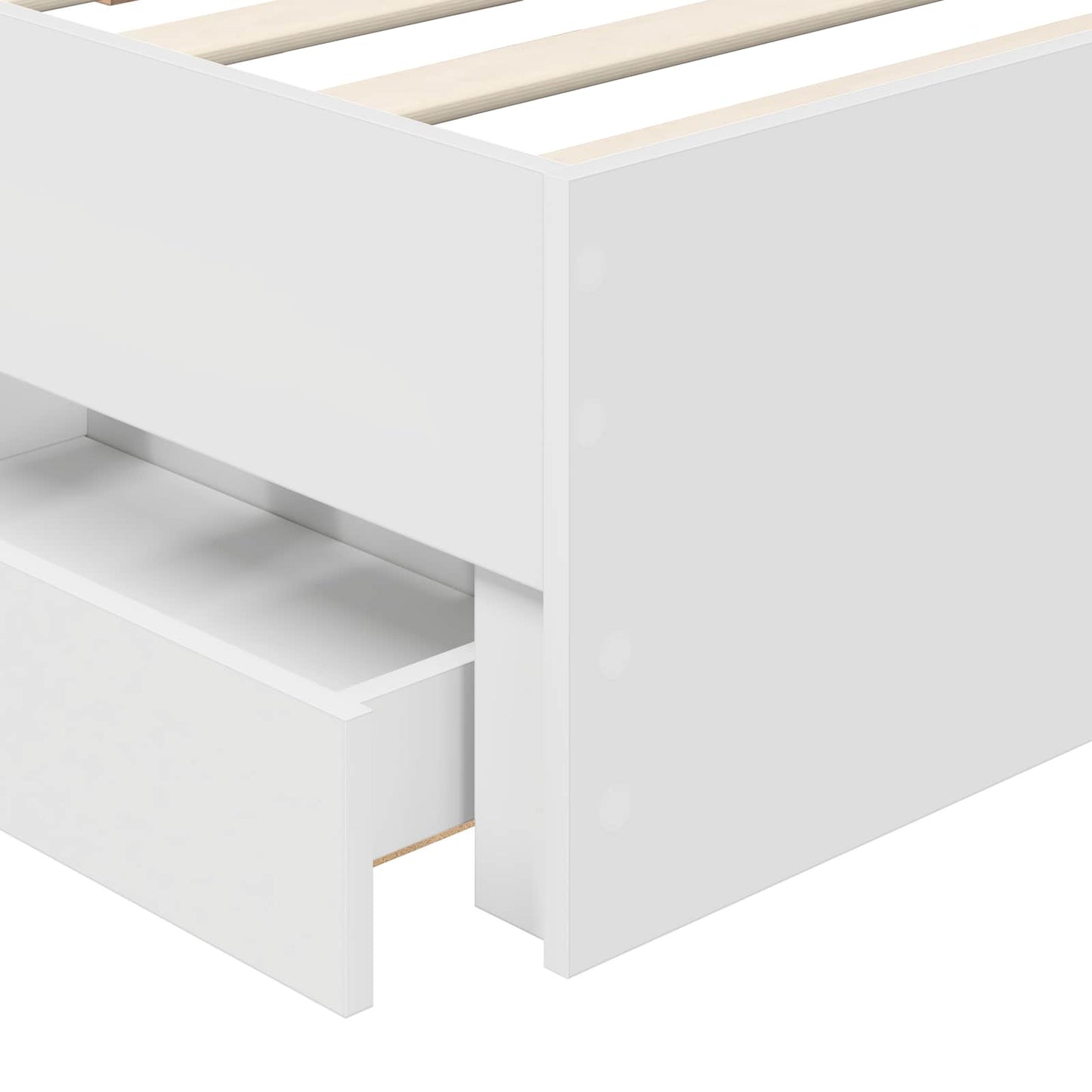 Bed Frame with Drawer White 100 x 200 cm Engineered Wood