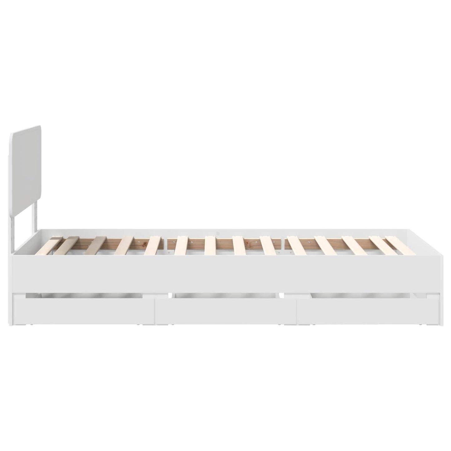 Bed Frame with Drawer White 100 x 200 cm Engineered Wood